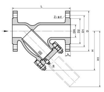 襯氟Y型過(guò)濾器(圖1)